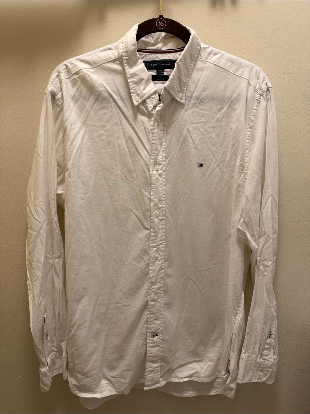 Tommy Hilfiger Men’s White Long-Sleeve Button-Down Shirt